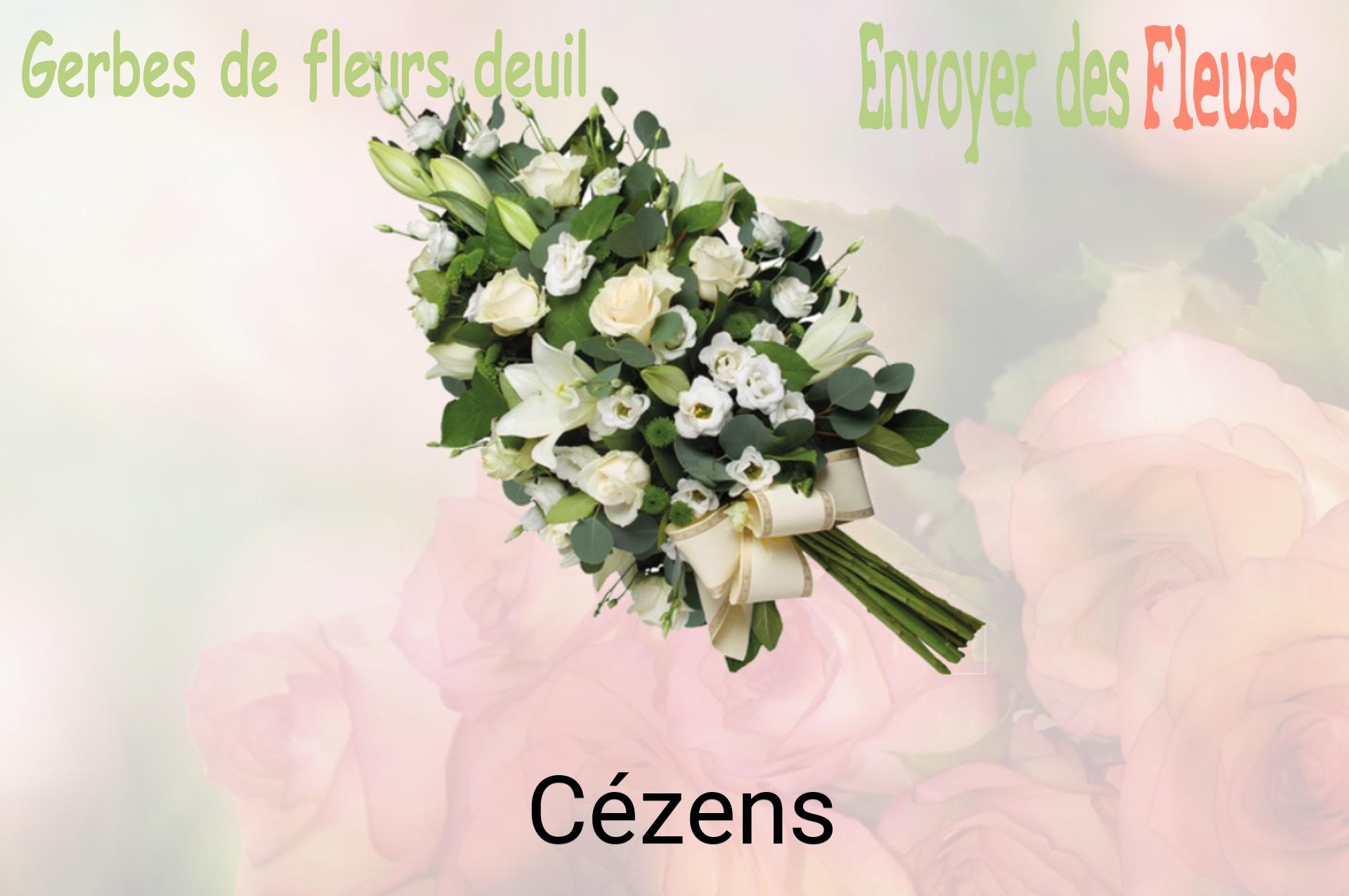 Gerbe de fleurs de deuil livrée à Cézens